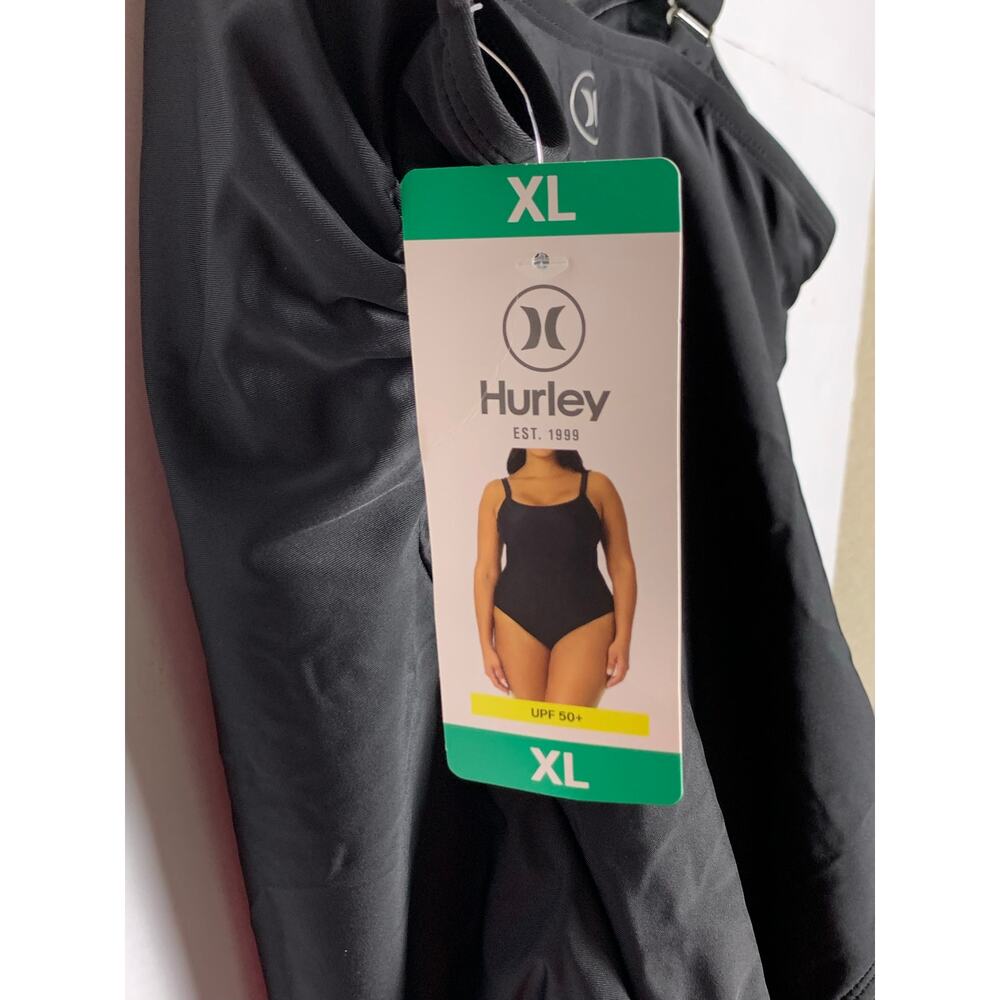 Hurley Women’s One Piece Swimsuit XL Black UPF 50+ Adjustable Straps NWT - Picture 11 of 14